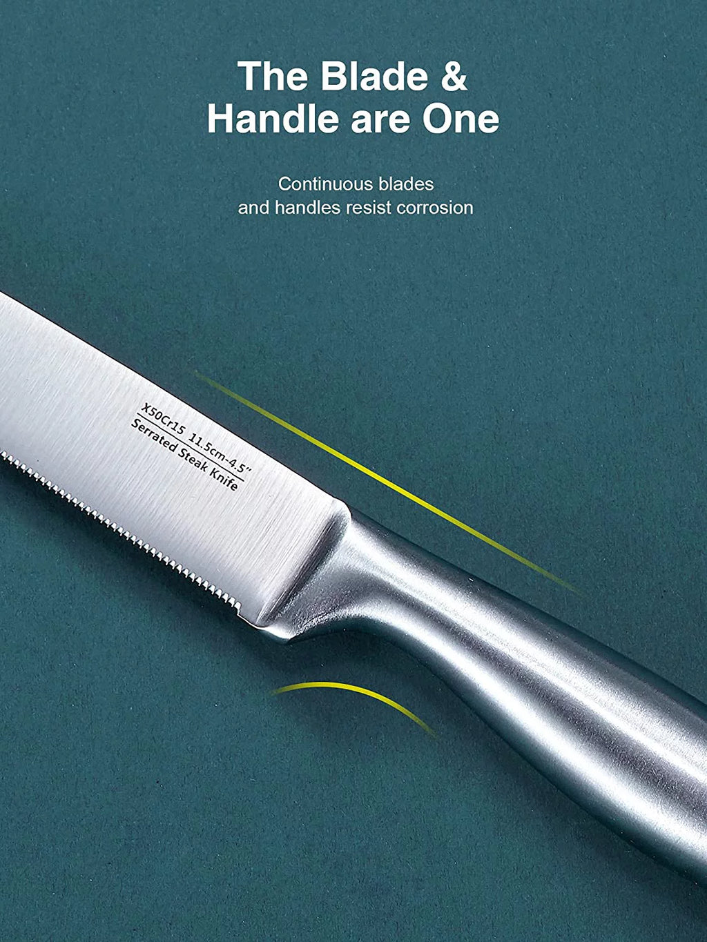 Serrated Stainless Steel Steak Knives Set of 8 D430