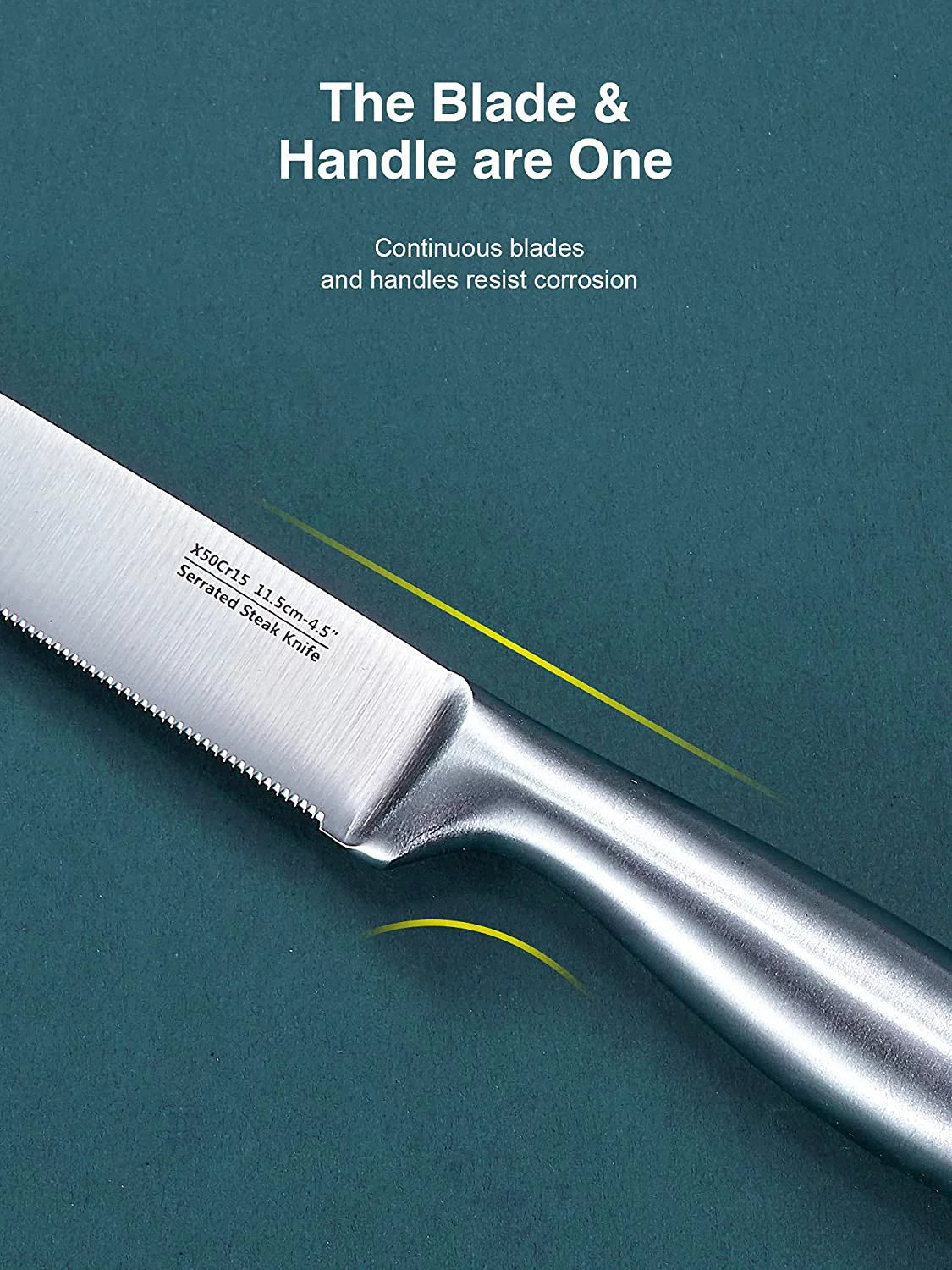 Serrated Stainless Steel Steak Knives Set of 8 D430
