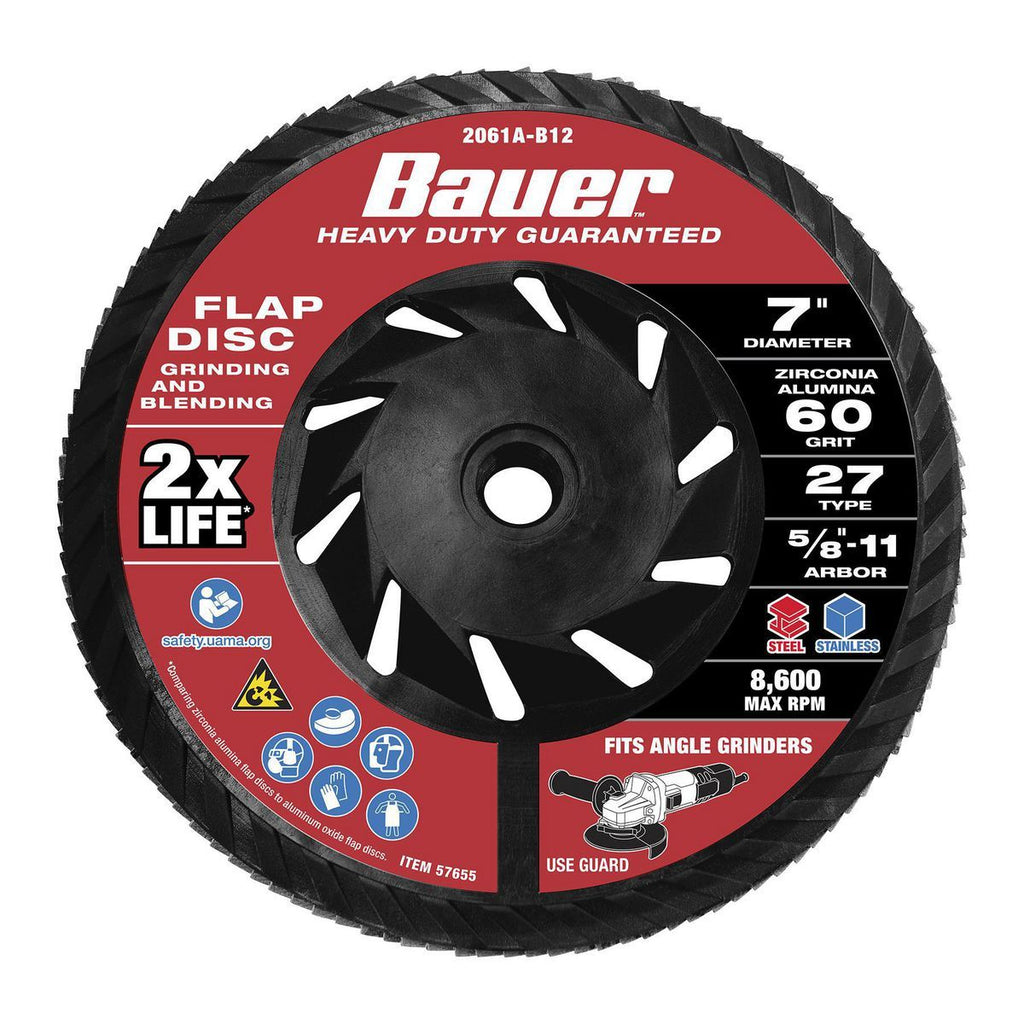 7 in. 60-Grit Type 27 Flap Disc with Zirconia Grain H141569