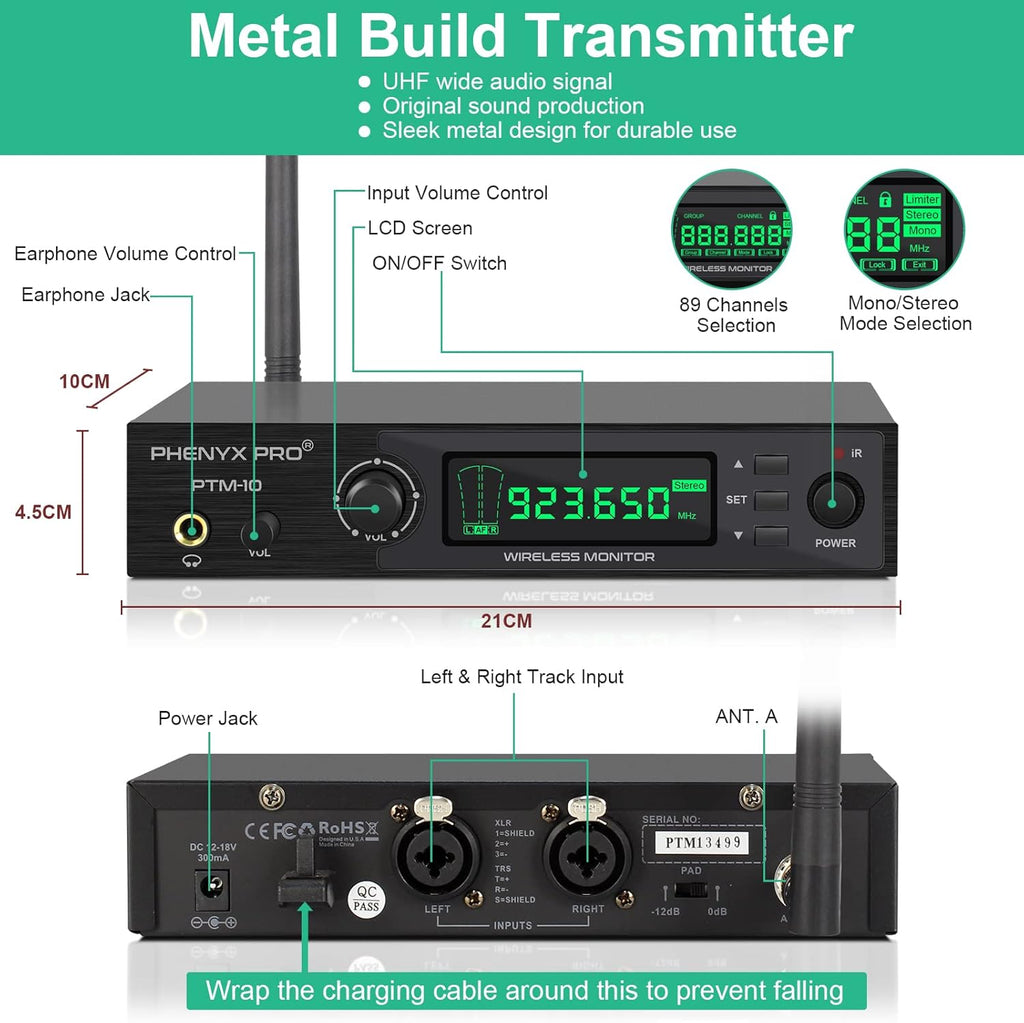 UHF Stereo Wireless In Ear Monitor System, Rack Mountable L237