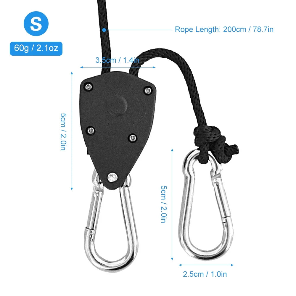 8pcs Heavy Duty Pulley Ratchets Rope Clip Hanger Set V830816