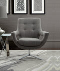 Grey Fabric Adjustable Swivel Accent Chair U661
