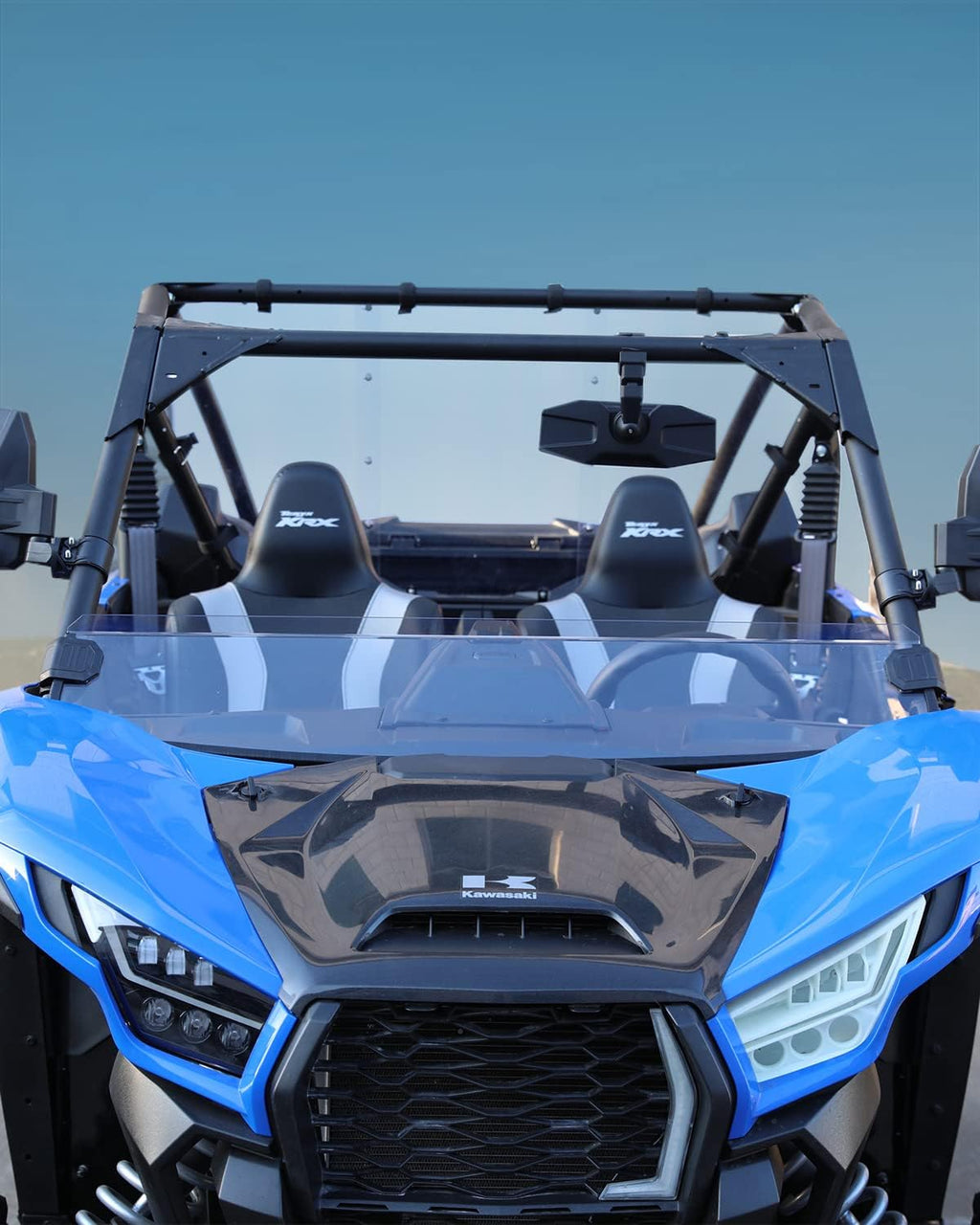 Front Half Windshield for Kawasaki Teryx KRX 1000, Clear Hard Coated Vented Polycarbonate Windscreen V3949