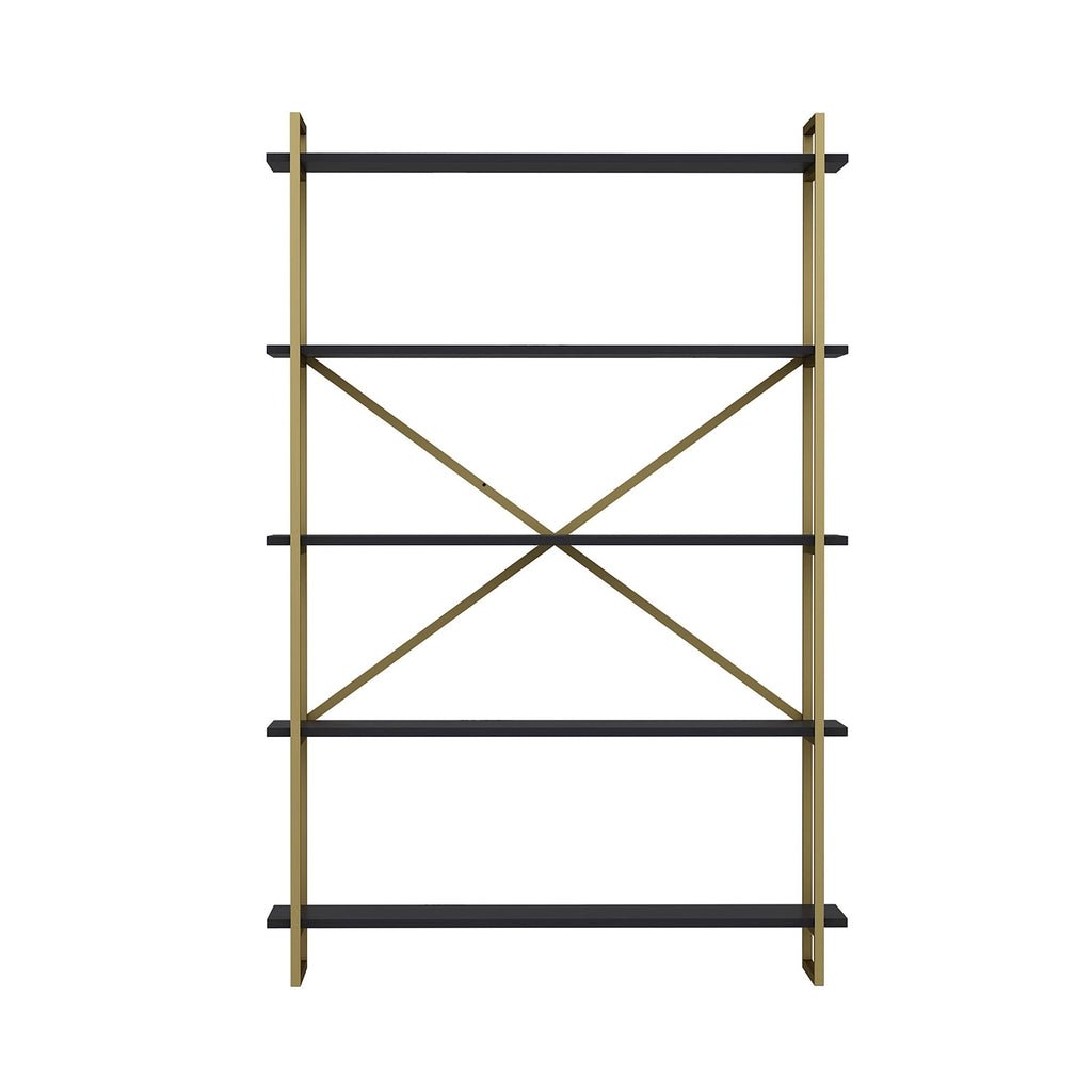 Modern Bookcase Anthracite Gold G65176