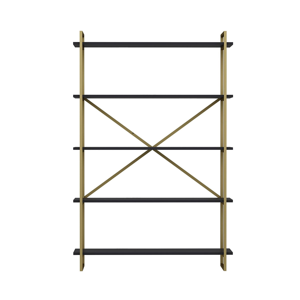 Modern Bookcase Anthracite Gold G65176