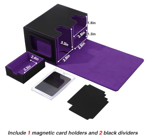 Black Green Trading Card Deck Box with Dice Tray and 2 Dividers X603982