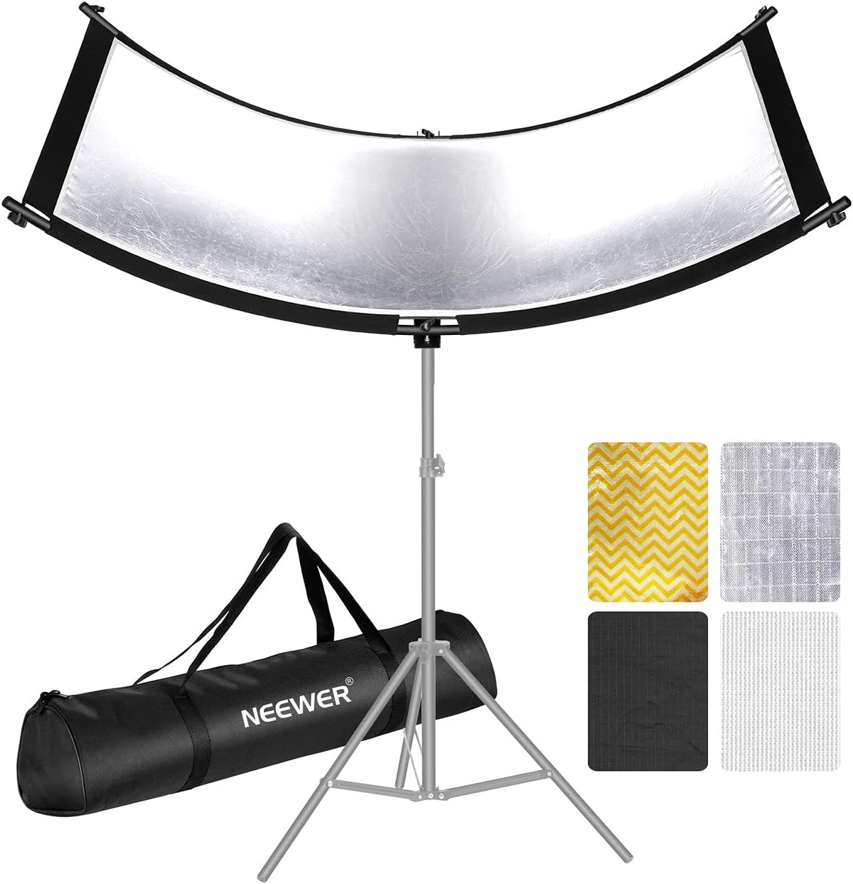 Black/White/Gold/Silver Photography Curved Lighting Reflector with Carrying Bag J79062