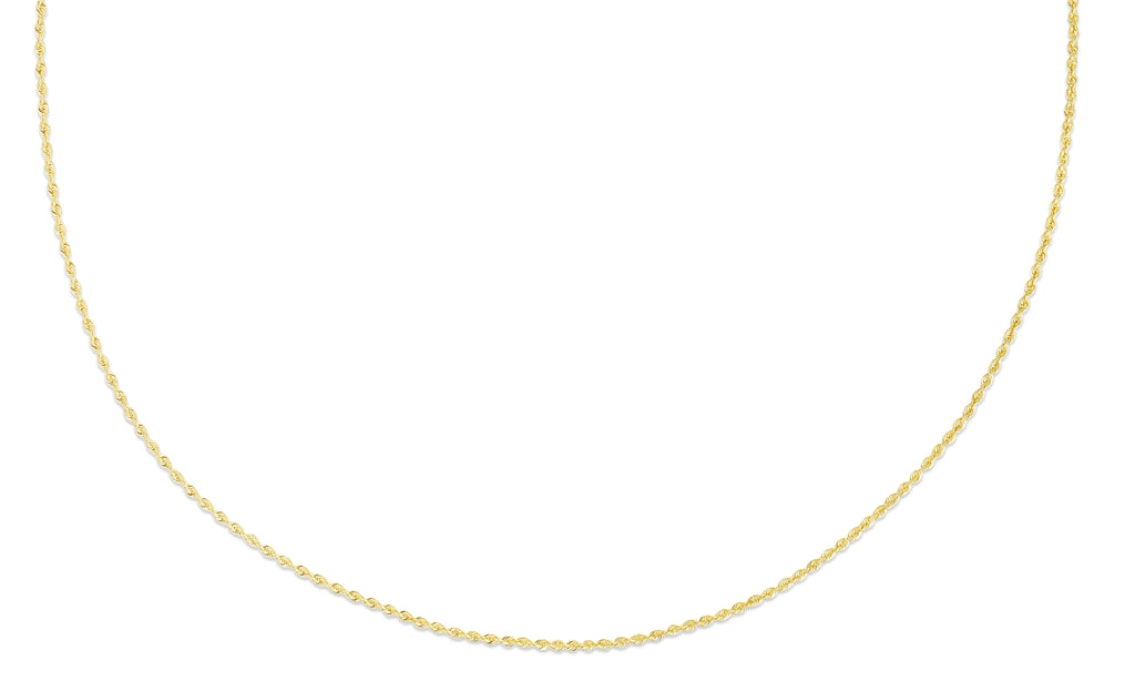 14K Yellow Gold 20in 2mm Solid Rope Chain with Lobster Clasp P48418