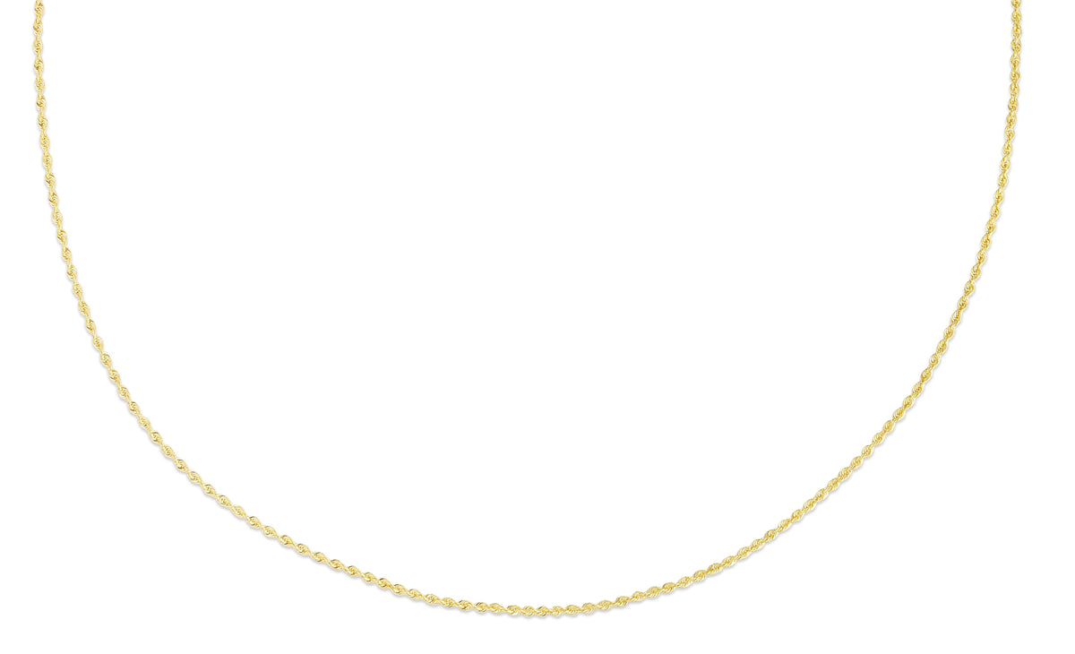 14K Yellow Gold 20in 2mm Solid Rope Chain with Lobster Clasp P48418