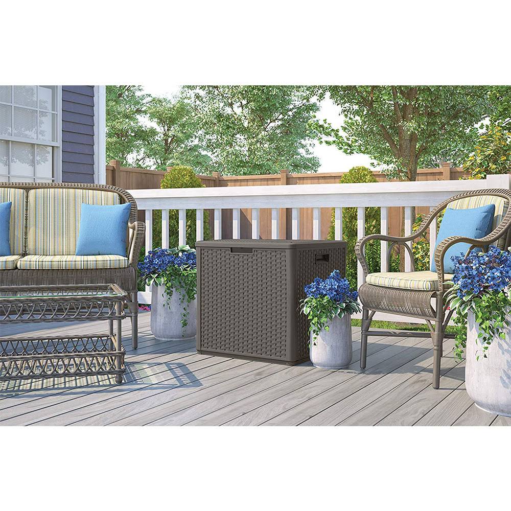 60 Gallon Resin Outdoor Storage Deck Box 2 Pack U3768
