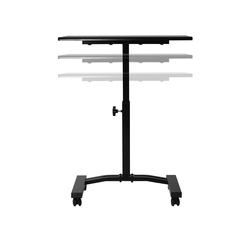 Black Height Adjustable Mobile Laptop Cart Desk with Wheels Q959