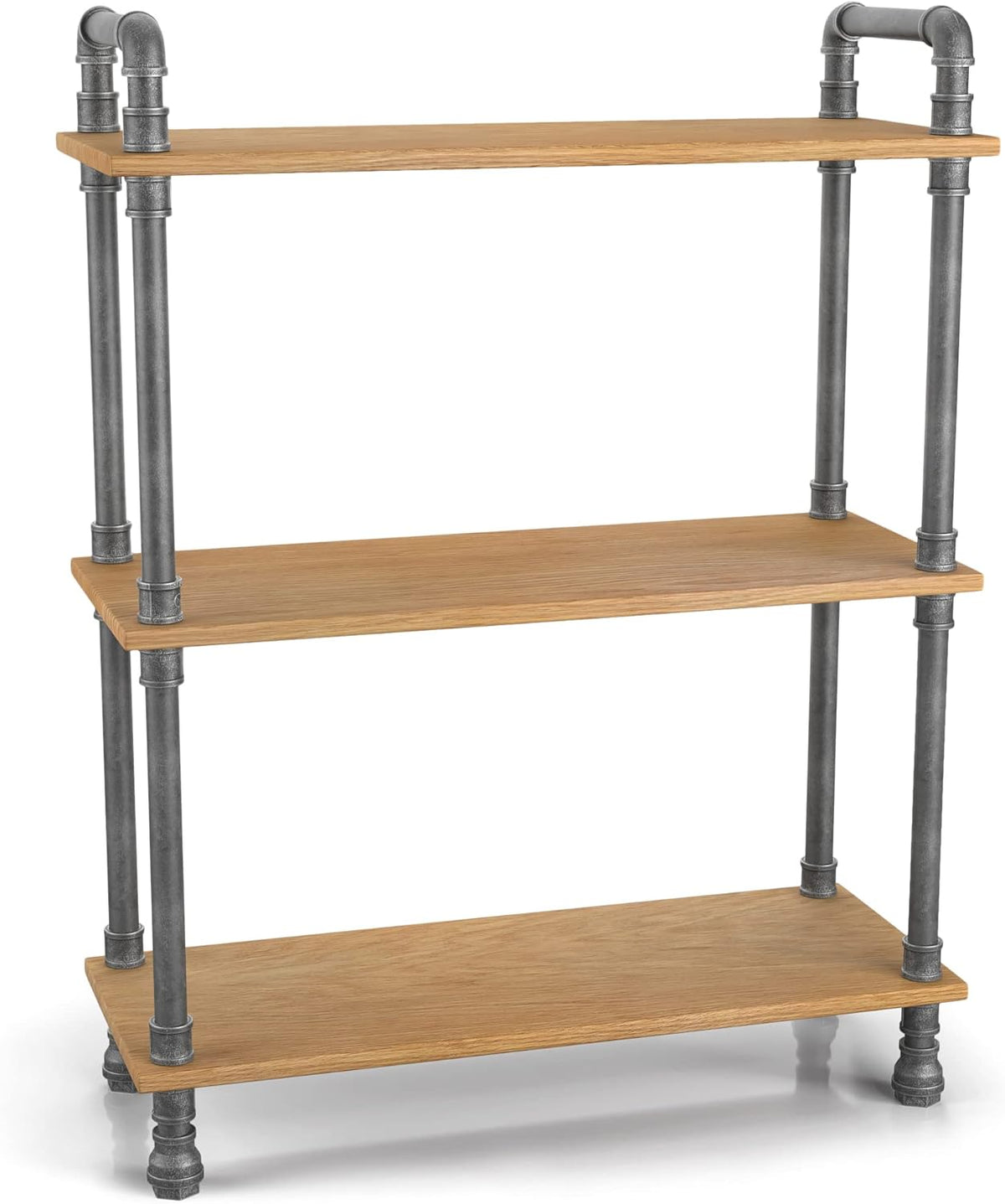 3-Tier Pine and Metal Bookshelf F557250