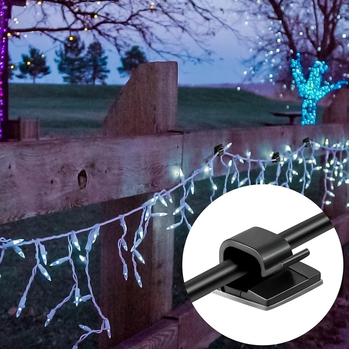 100 Pc Clear Outdoor Light Clips M17807