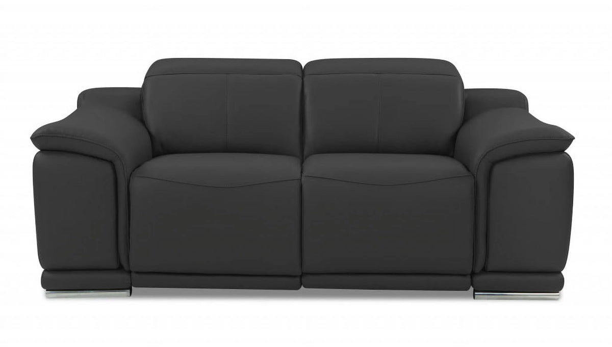 Dark Gray Italian Leather 3 Piece Seating Set O2315
