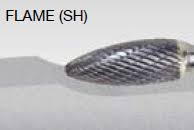 Tungsten Carbide Flame Burs Q505