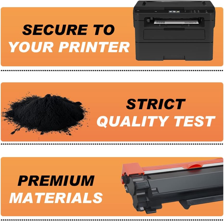 Compatible TN-760 Toner Cartridge Replacement for Brother Printers (4Pack Design V5) Pack of 2 P433