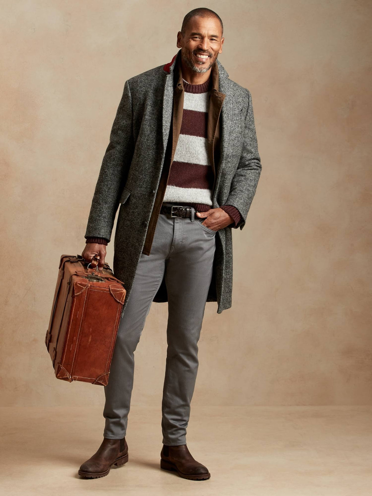 Skinny Heathered Traveler Pant Smoke Gray Tall 38W 36L D857275