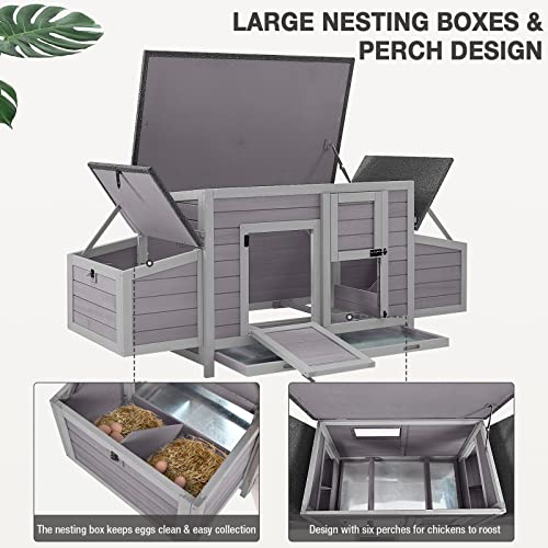 Large Folding Chicken Coop with Nesting Box and Tray J429550