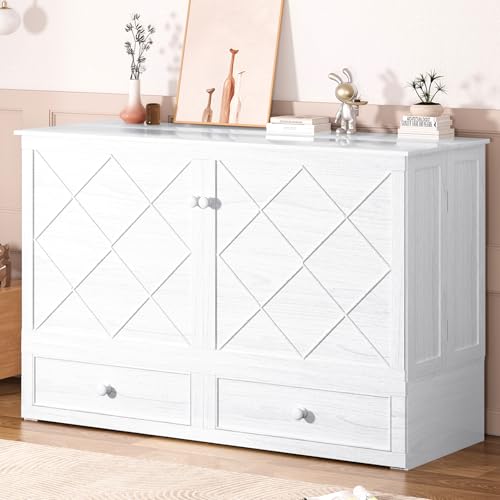 Queen Cabinet Cube Chest Bed with Tri-fold Mattress R5412