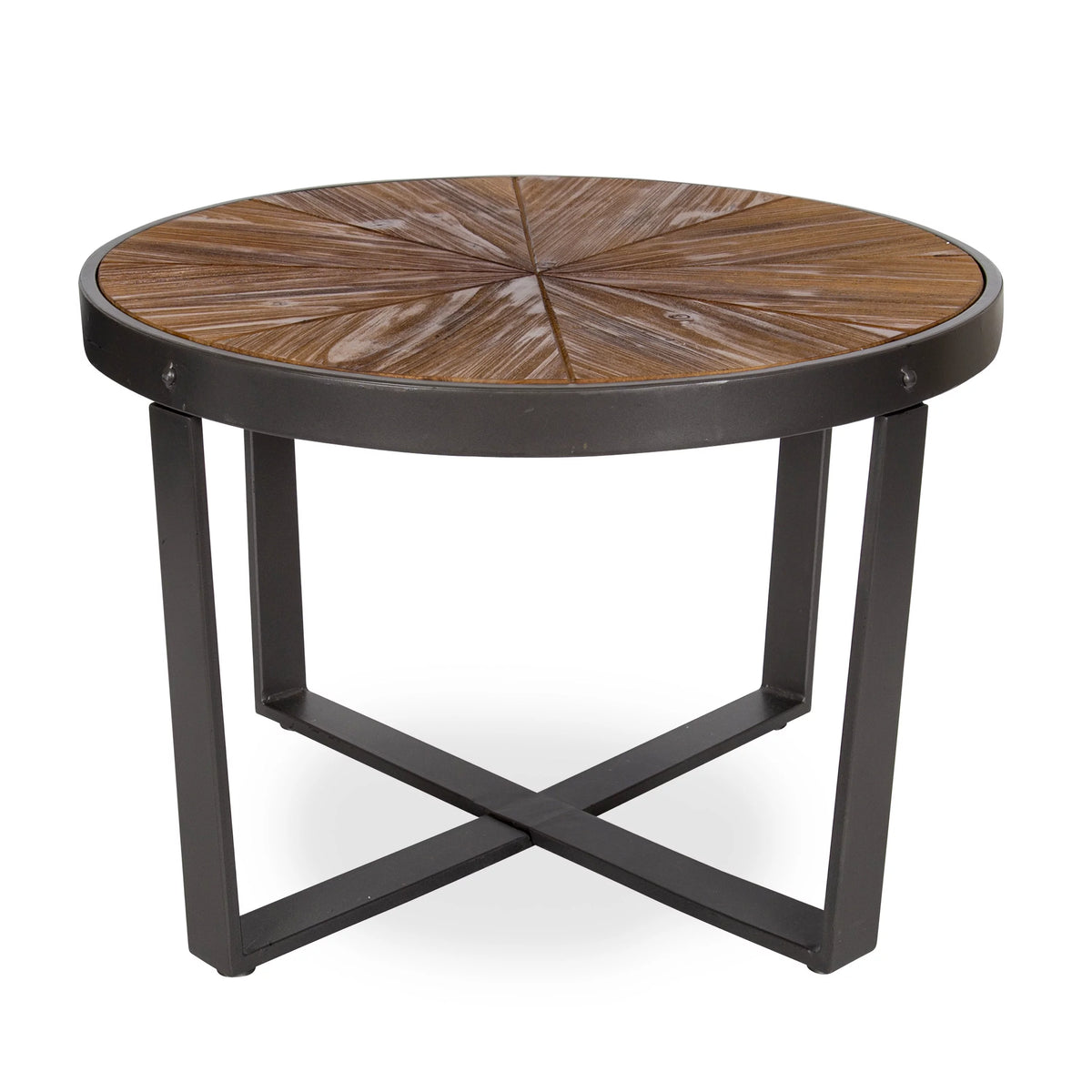 Round Wood and Metal Coffee Table D422697