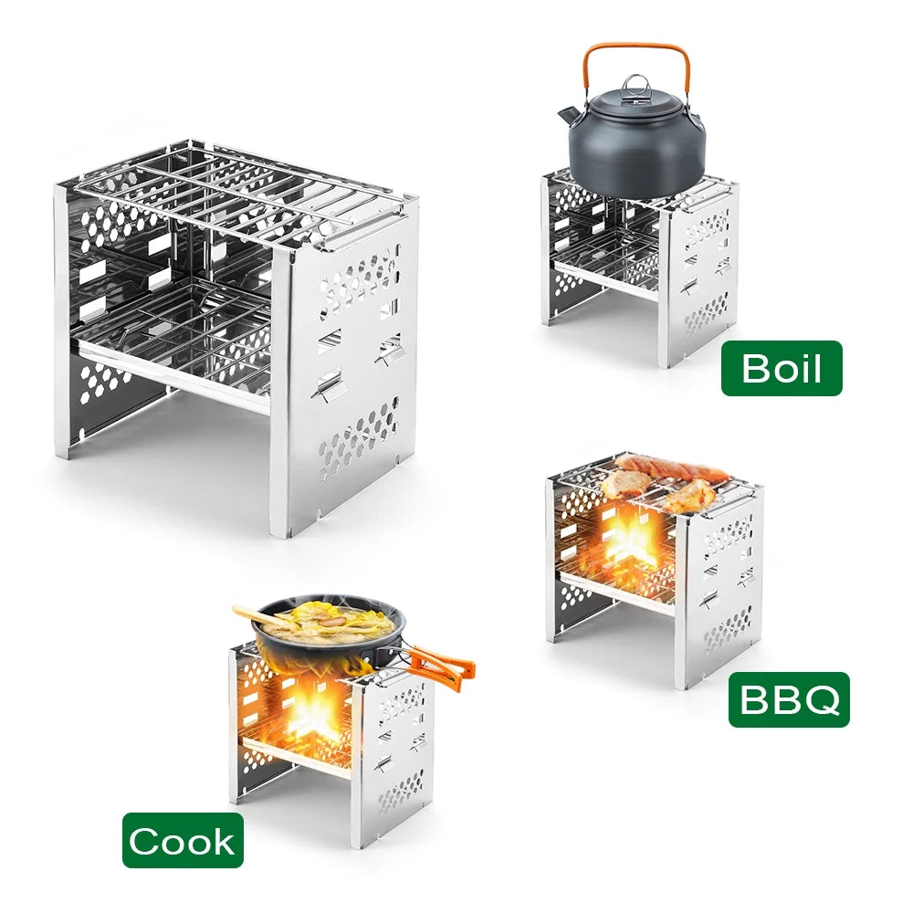 Portable Folding Stainless Steel Camping Stove E1503