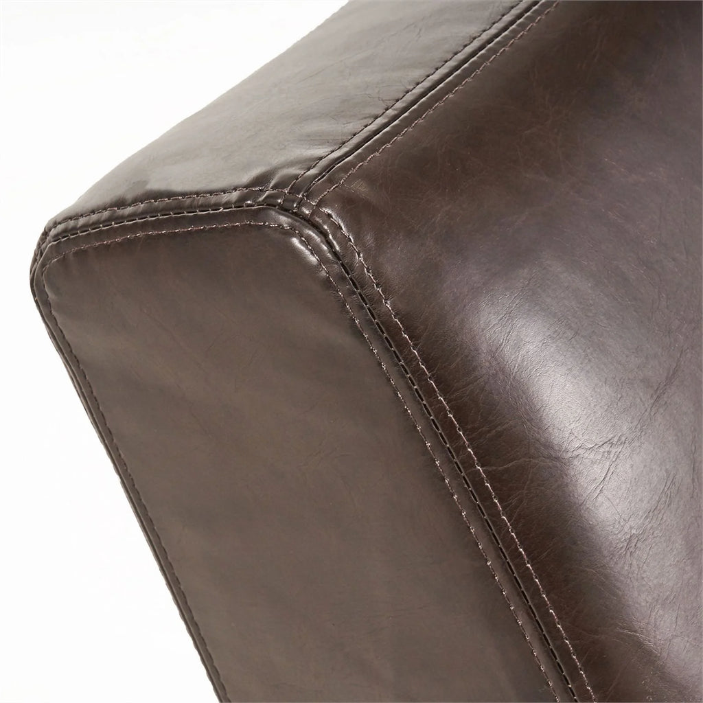 Brown Bonded Faux Leather Chaise Lounge J5083