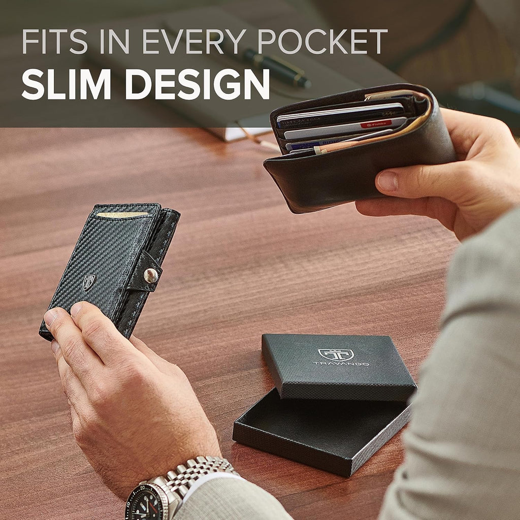 Slim Carbon RFID Minimalist Front Pocket Wallet N716932