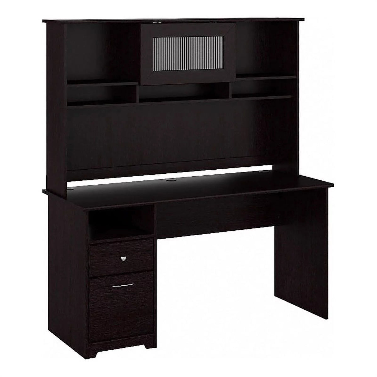 60" Contemporary Wood Desk with Hutch in Espresso Oak P913821