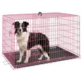 Black 48 Inch Folding Metal Dog Crate with Divider Panel K631