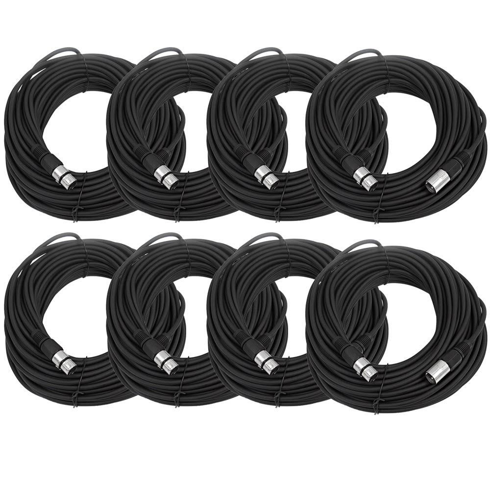 8 Pack Black XLR Microphone Cables Q831