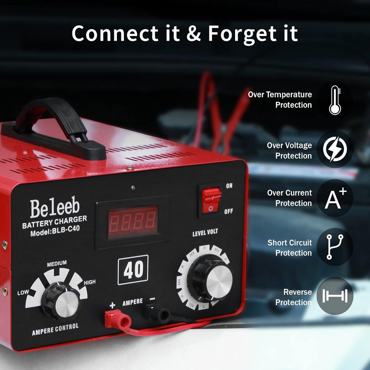 Adjustable Battery Charger 12V 24V 36V 48V 60V 72V Battery Desulfator Maintainer M385
