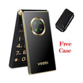 Black GSM Flip Cellphone with SOS Call, Speed Dial, Flashlight, Large Key V6904
