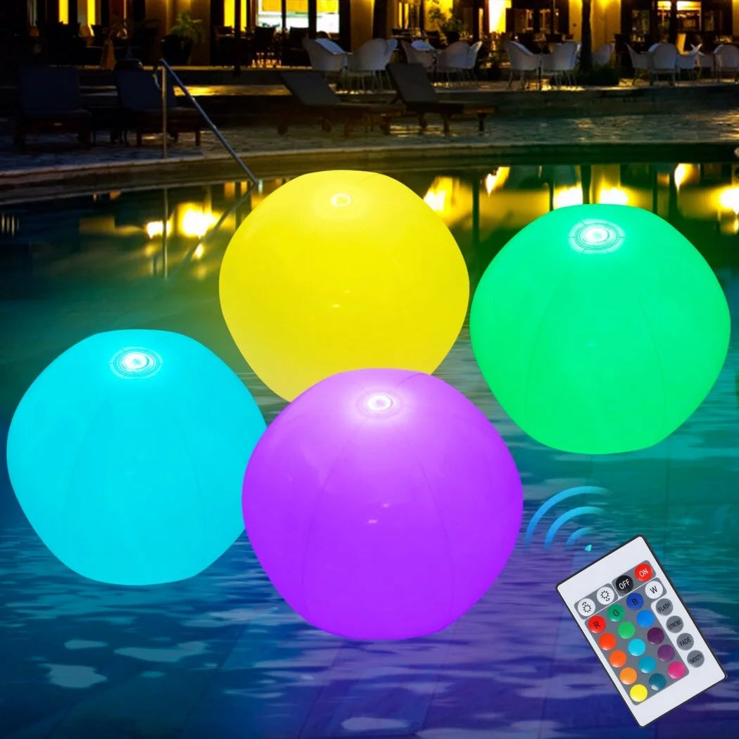 4 Packs Glow in the Dark Inflated Beach Balls J1872