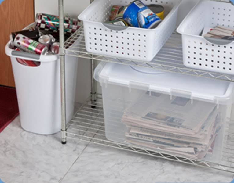 48 Quart Clear Hinged Lid Storage Box Tote (30 Pack) R64645