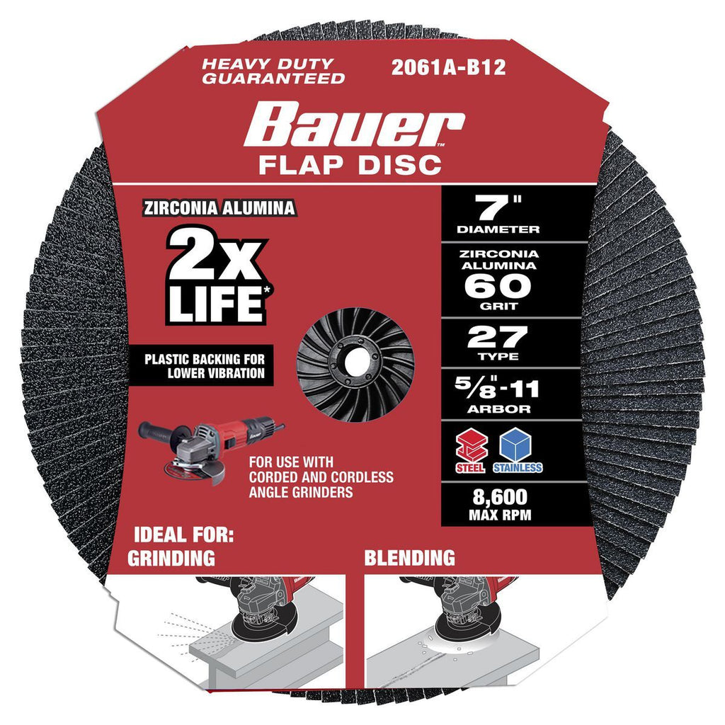 7 in. 60-Grit Type 27 Flap Disc with Zirconia Grain H141569