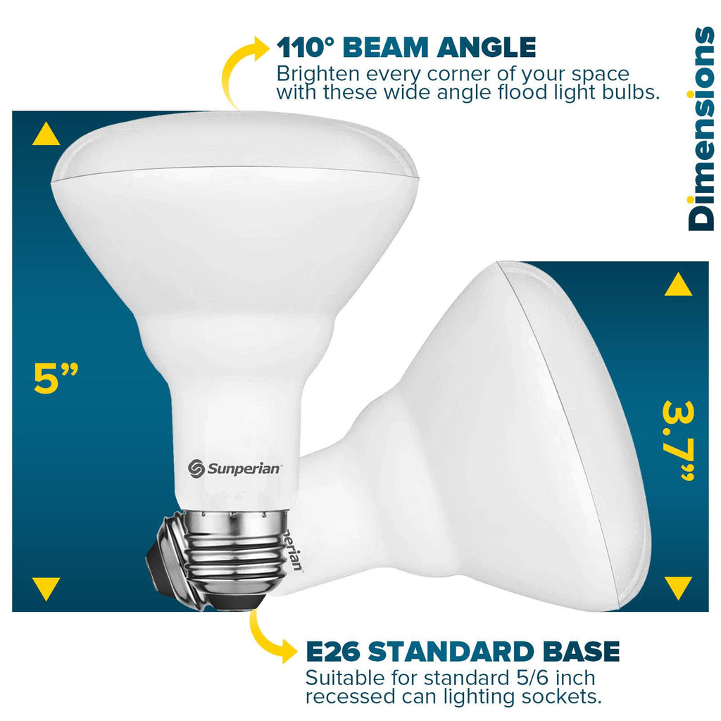 12 Pack BR30 LED Bulb 8.5W 4000K Cool White 800lm Dimmable Flood Light Bulbs U6716