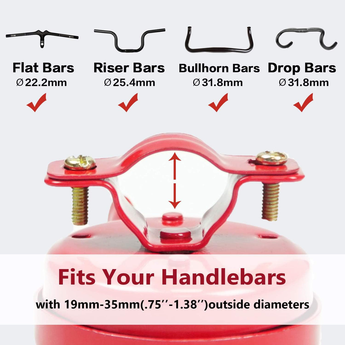 2 Pack All Metal Bike Bell for Bicycle Handlebars F21415