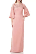 Pink Cutout Column Gown O8512