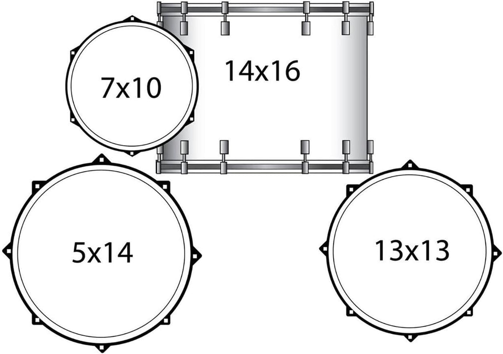 4-Piece Drum Set Shell Pack, Silver Sparkle C230