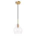 1-Light Pendant in Brass with Clear Seeded Glass G559313