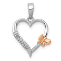 Sterling Silver Butterfly Diamond Heart Pendant E122789