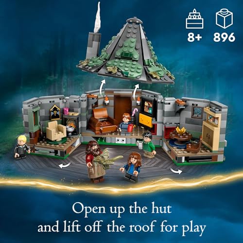 LEGO Harry Potter Hagrid's Hut: an Unexpected Visit - Kids Building Toy with Buildable House, 7 Minifigures & Dragon Z7100