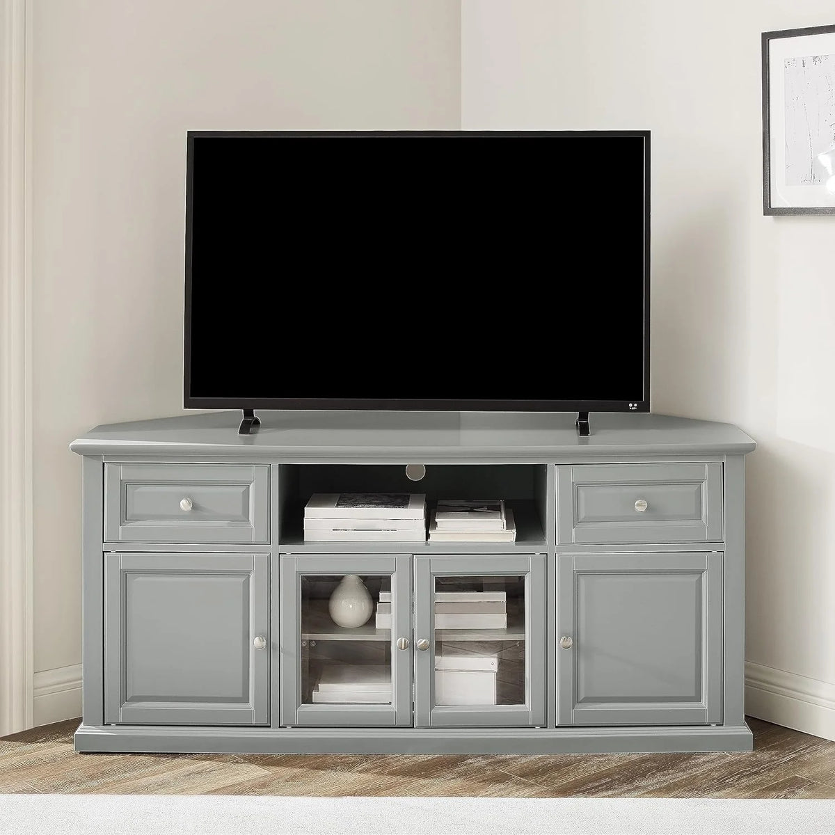 Gray Corner TV Stand K293753
