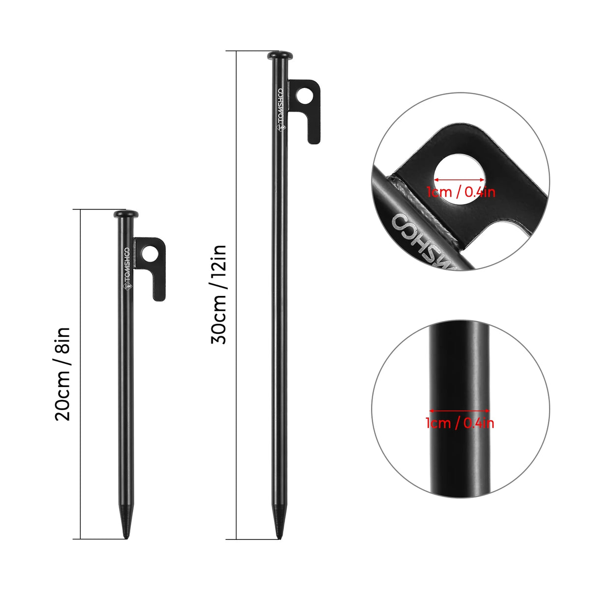 8 Inch /12 Inch Steel Tent Pegs with Storage Bag B753429