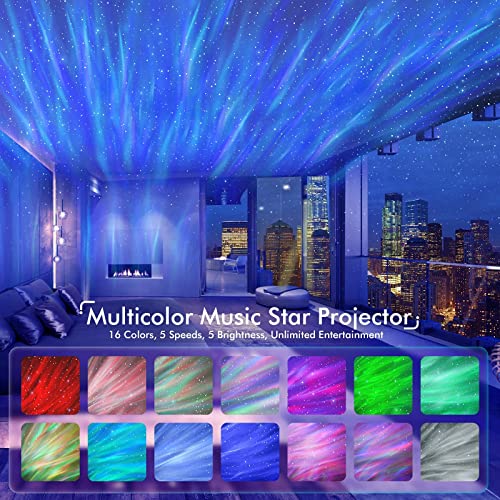 Star Projector with Bluetooth Speaker, White Noise, Timer and Remote R5871