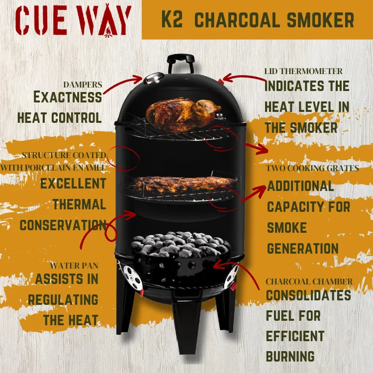 Charcoal Smoker 17 Inch Black Z376163
