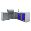400 Deluxe Island Grill with Beverage Center, 90 Degree Corner and Fridge Cabinet G10360