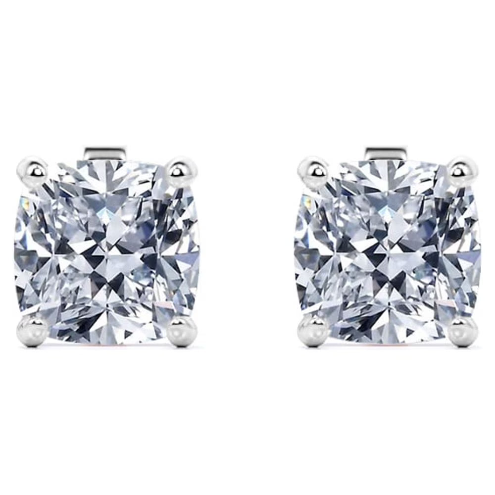 3 Carat Cushion Cut Moissanite Solitaire Stud Earrings K34982