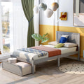 Twin Wood Platform Bed with Headboard & Storage Drawer A459039