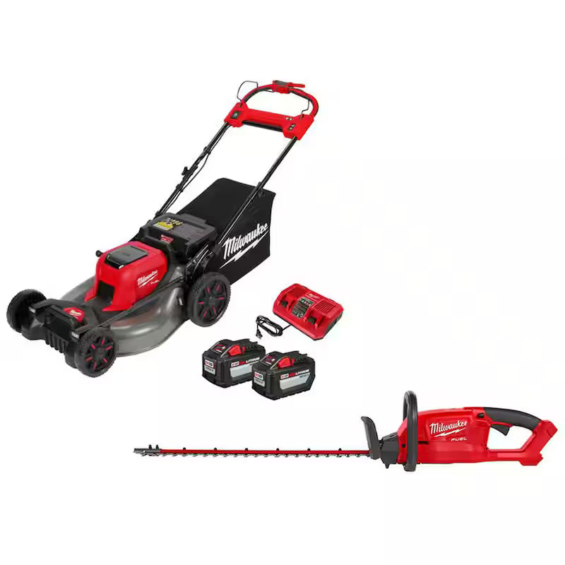 Brushless Cordless 21 in. Self-Propelled Lawn Mower with Hedge Trimmer O53154